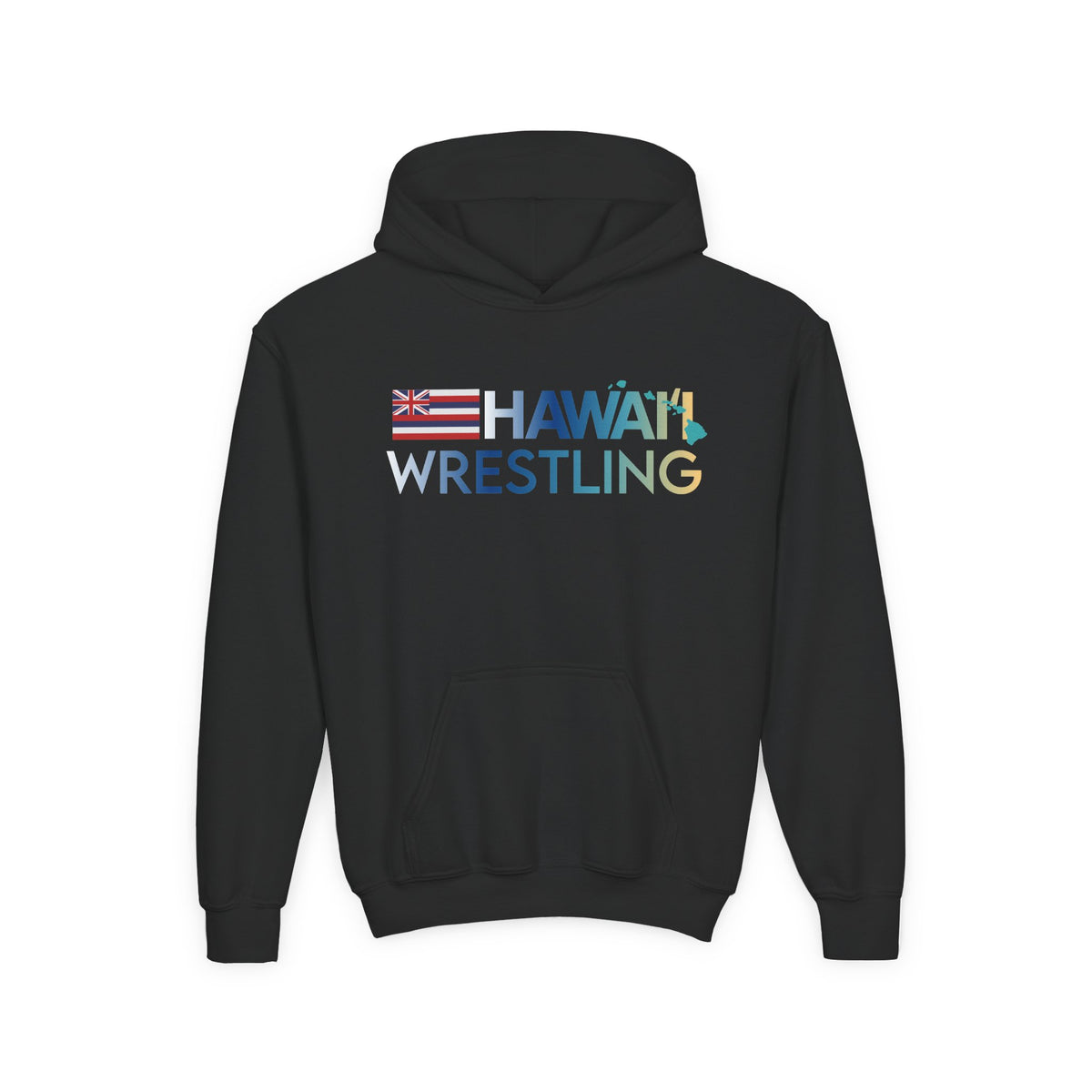 Youth Islands Hoodie (Black) - 50/50 Blend - Hawaiʻi Wrestling Gear