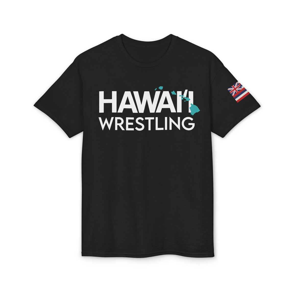 HAWAIʻI WRESTLING (Black w/ flag) - BIG Islands T-Shirt – 50/50 Blend