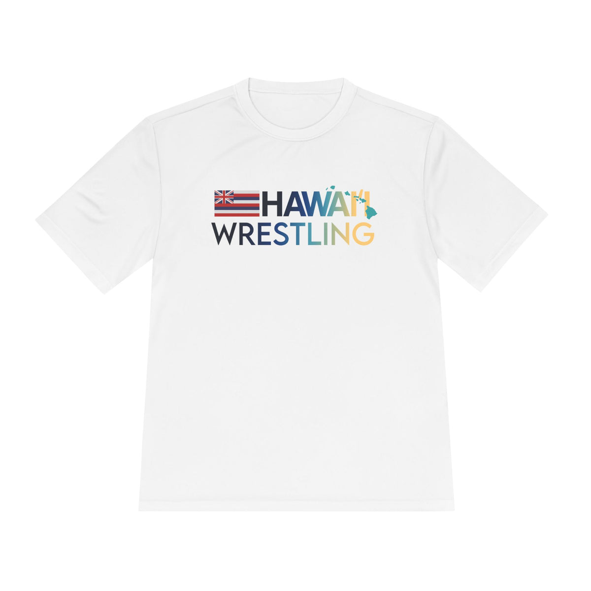 Islands T Dry Fit (White) - Hawaiʻi Wrestling - Dry Fit Athletic Shirt