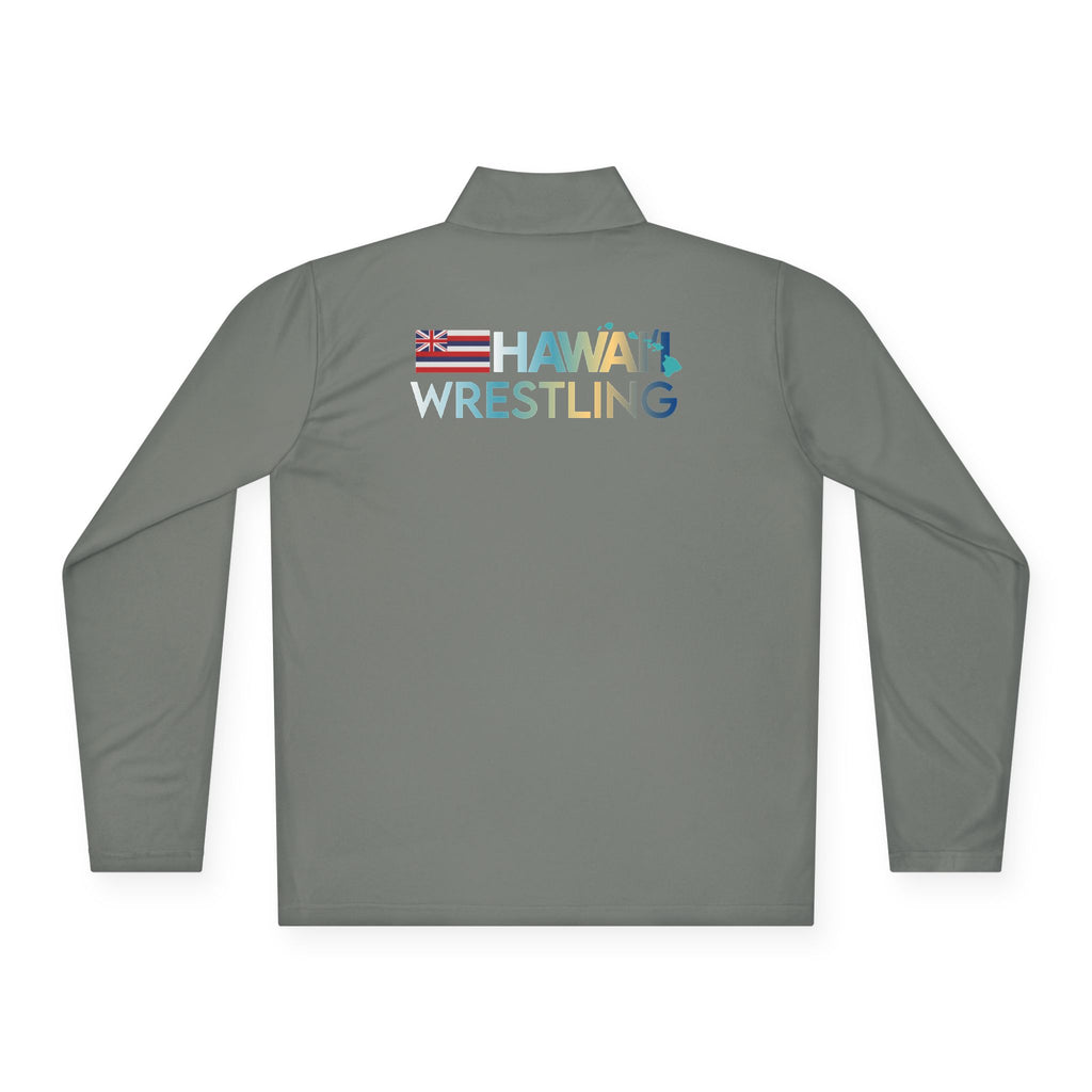 Island Quarter Zip (Grey) - Hawaii Wrestling - Quarter-Zip Pullover