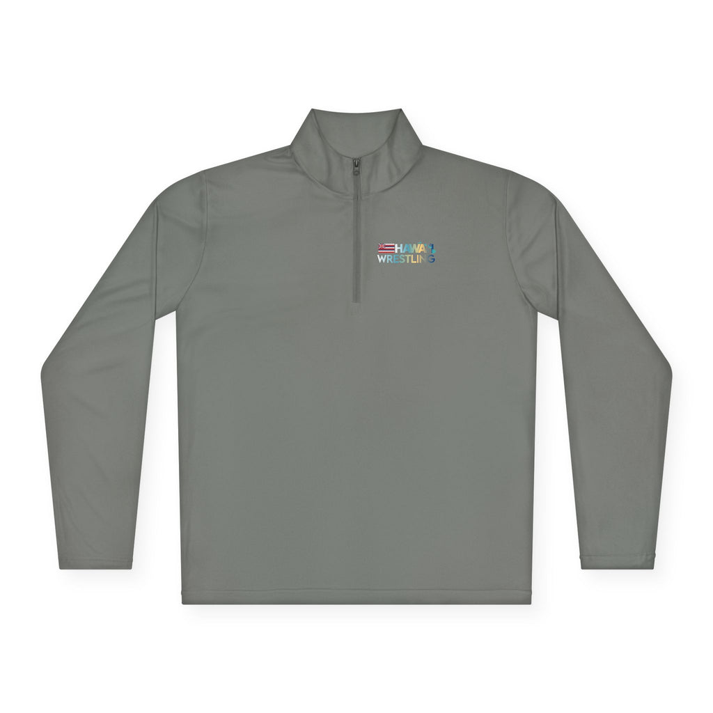 Island Quarter Zip (Grey) - Hawaii Wrestling - Quarter-Zip Pullover