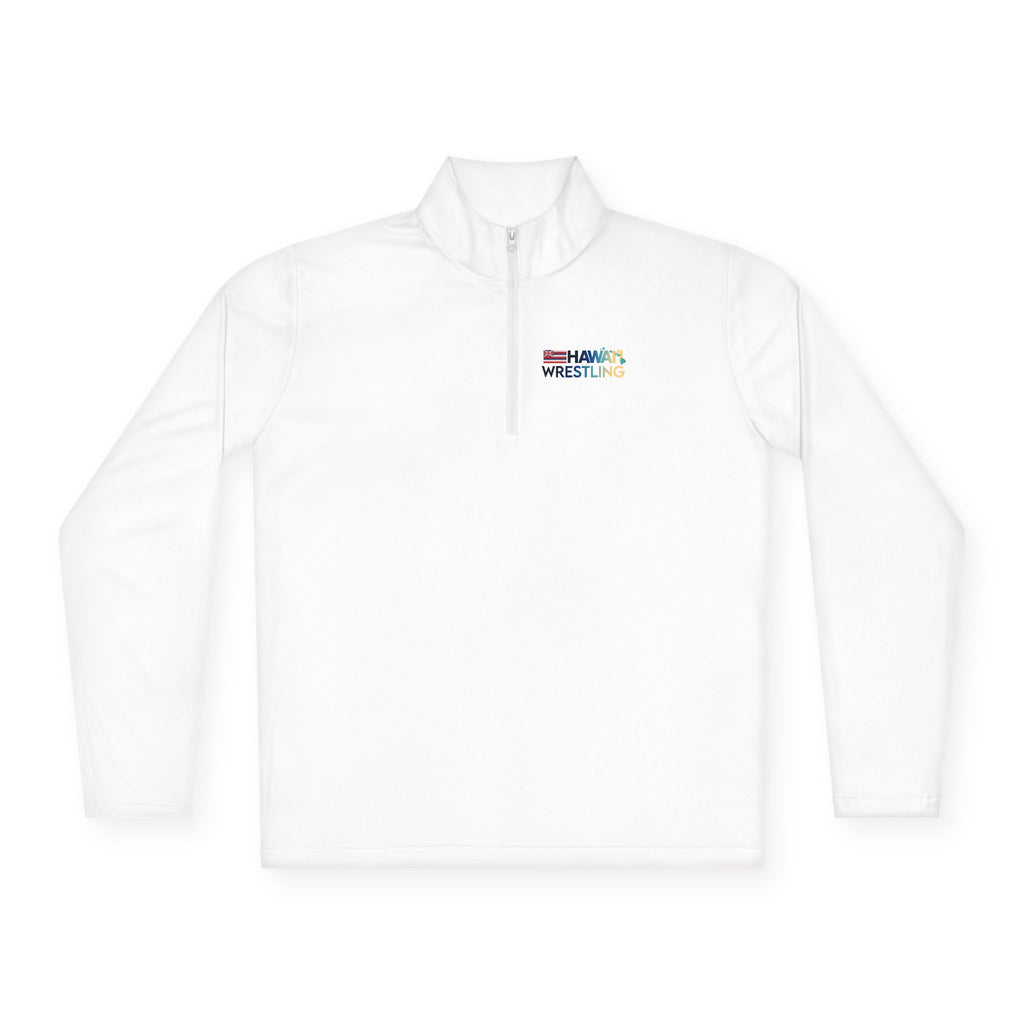 Island Quarter Zip (White) - Hawaii Wrestling - Quarter-Zip Pullover
