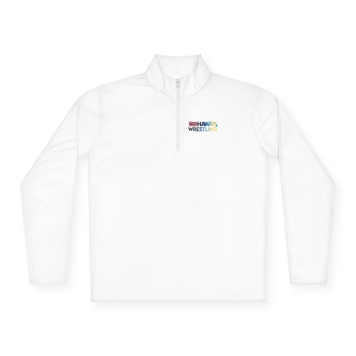 Island Quarter Zip (White) - Hawaii Wrestling - Quarter-Zip Pullover