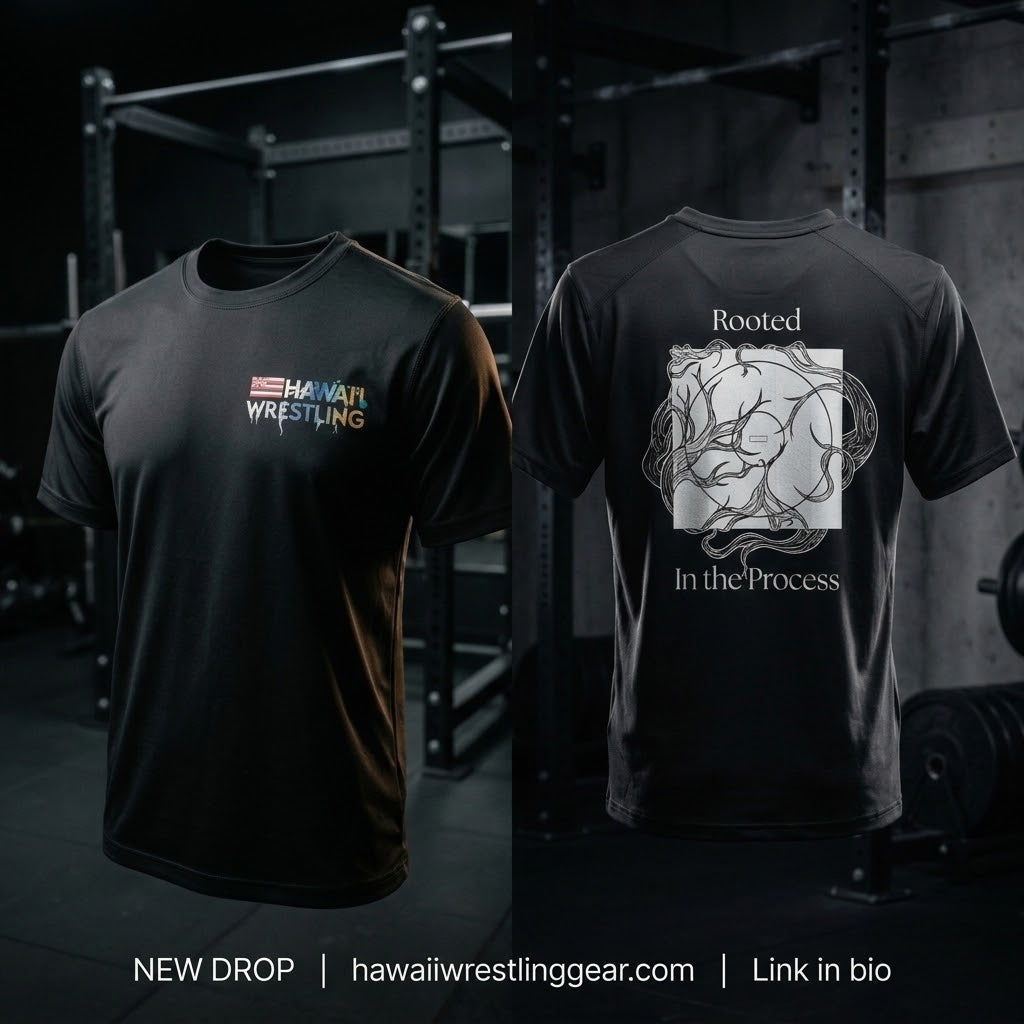 Rooted in the Process Dry Fit T (Black) - Hawaiʻi Wrestling Gear